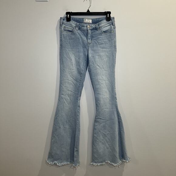 Free People Bell Bottom Stretch Denim Jeans Women’s Size 28 Flare Boho Pants - Picture 1 of 5